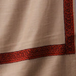 meditation shawl with four side kashmiri Needle Embroidery, Light Weight Shawl, Soft Wool Shawl, Pashmina Shawl, Large Blanket Shawl - The Amritsar Store