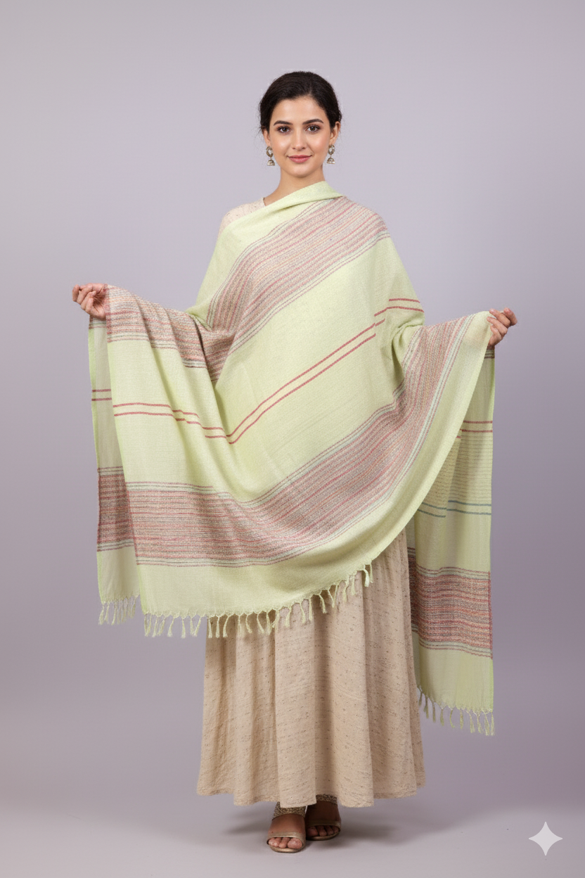 “The Amritsar Store Classic Kashmiri Self-Wool Shawl for Women – Soft, Warm & Elegant Winter Wear”