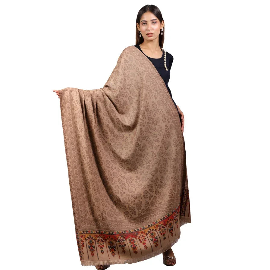 Women's Shawl, Self Weave Kani Shawl, Faux Wool Shawl, Kashmiri Shawl, Shawl For Women - The Amritsar Store