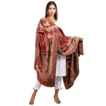 The Amritsar Store Women's Shawl, Jamawar Kani Shawl, Kashmiri Shawl, Paisley Design Woven Shawl, Faux Wool Shawl, Warm Shawl, Shawl For Women - The Amritsar Store