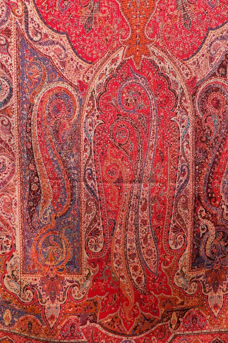 Women's Shawl, Jamawar Shawl, Kashmiri Paisley Shawl, Wool Rich Shawl for Women, Soft & Warm Shawl, Traditional Design - The Amritsar Store