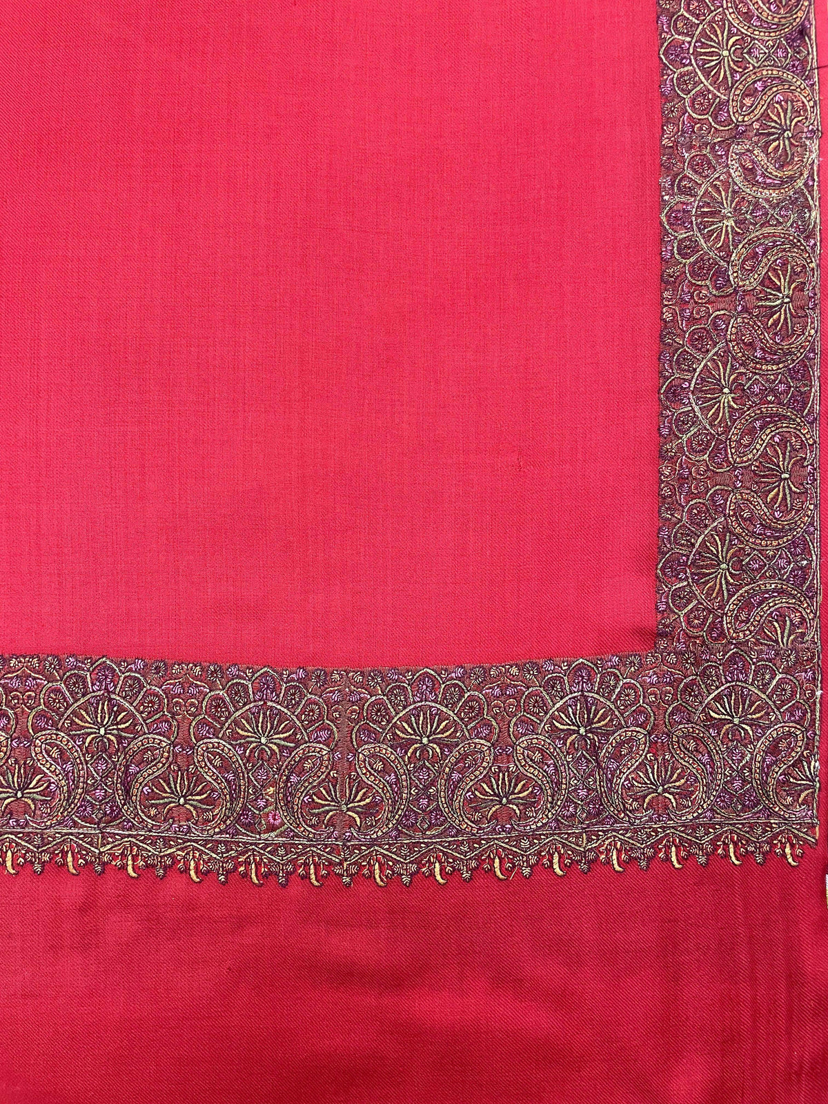 Meditation Shawl With Four Side Kashmiri Needle Embroidery, Light Weight Shawl, Soft Wool Shawl, Pashmina Shawl, Large Blanket Shawl .Unisex - The Amritsar Store