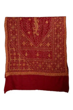 Shawl for Women – Maroon Hand Embroidered Designer Wrap | The Amritsar Store - The Amritsar Store