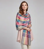 The Amritsar Store ,Multicolor Bamboo Silk Scarf, Soft & Fine Quality with Stripes Pattern - The Amritsar Store
