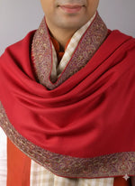 Meditation Shawl With Four Side Kashmiri Needle Embroidery, Light Weight Shawl, Soft Wool Shawl, Pashmina Shawl, Large Blanket Shawl .Unisex - The Amritsar Store
