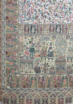 Women's Stole – Royal Heritage Mughal Darbar & Floral Jaal Weave | The Amritsar Store - The Amritsar Store