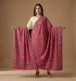Women's Magenta Kashmiri Jaal Shawl – Multicolor Paisley & Floral Weave | The Amritsar Store - The Amritsar Store