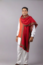 Meditation Shawl With Four Side Kashmiri Needle Embroidery, Light Weight Shawl, Soft Wool Shawl, Pashmina Shawl, Large Blanket Shawl .Unisex - The Amritsar Store