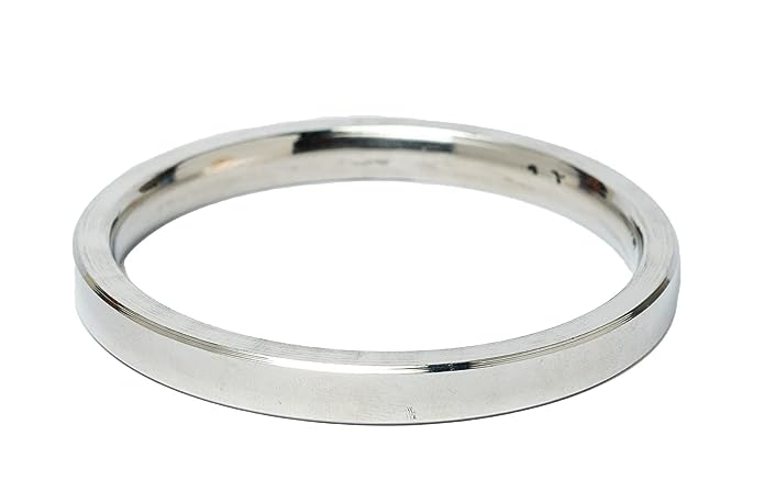 Men’s plain stainless steel flat kada bracelet with 8 mm thickness by The Amritsar Store, classic Punjabi Sikh bangle design for daily wear