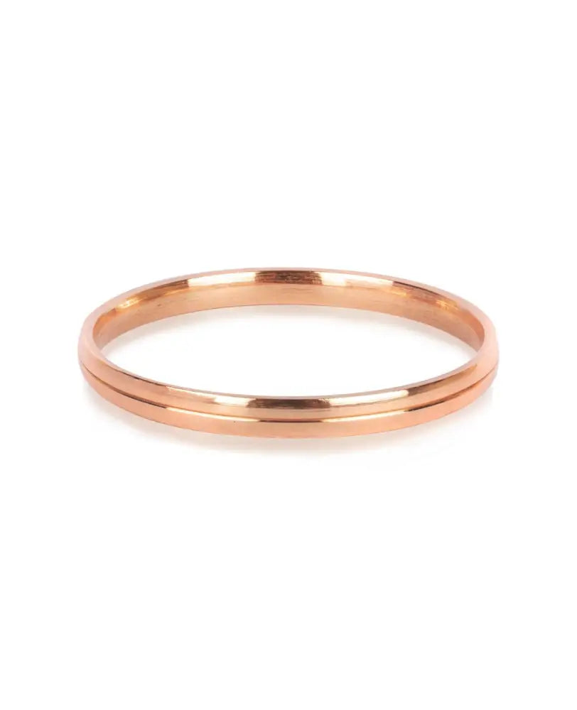 Men’s 6mm copper kada with 1-line designer pattern, sleek traditional Sikh style bangle by The Amritsar Store