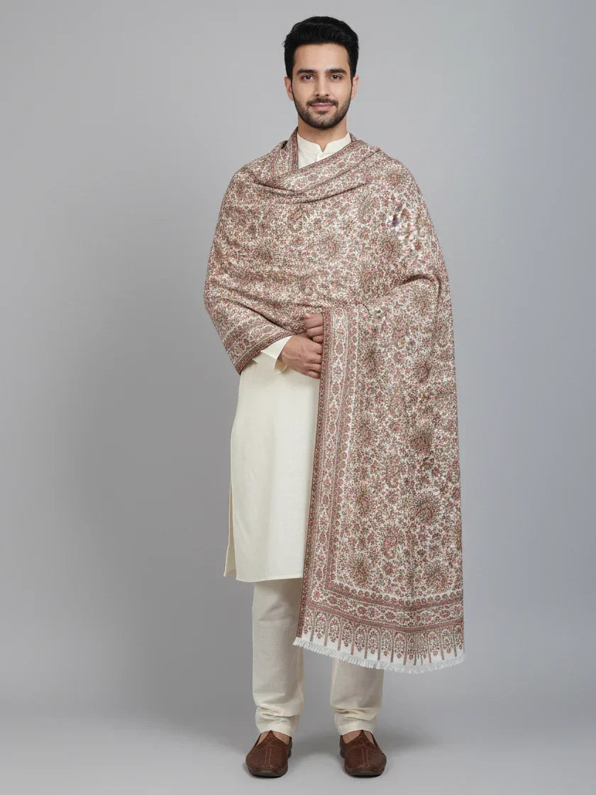 The Amritsar Store Mens Fine Wool Kani Shawl – Paisley Pattern , Shawl For Men - The Amritsar Store