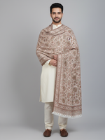 "The Amritsar Store Men's Fine Wool Kani Shawl with Intricate Paisley Pattern – Soft and Luxurious Winter Wear"