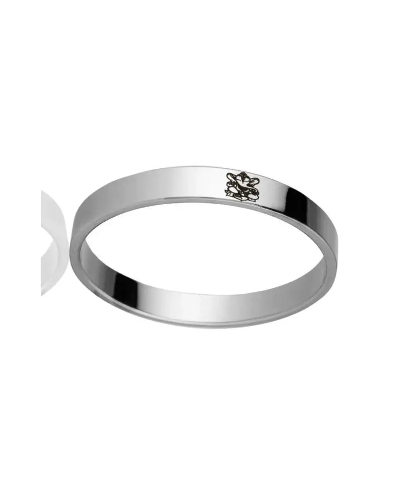 Metallic stainless steel personalised kada for men with photo engraving and Lord Ganesh mantra, 12mm thick by The Amritsar Store