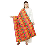 Multicolor Handmade Silk Embroidery Thread Stone & Mirror Work Phulkari Duaptta By The Amritsar Store - The Amritsar Store