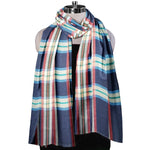 Women Scarf, Multicolor Bamboo Silk Scarf, Soft & Fine Quality with Check Pattern All Season Stole Size 2.00 x 0.70 Mtr Weight 120 Grams - The Amritsar Store