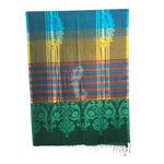 The Amritsar Store ,Multicolor Bamboo Silk Scarf, Soft & Fine Quality with Stripes Pattern - The Amritsar Store