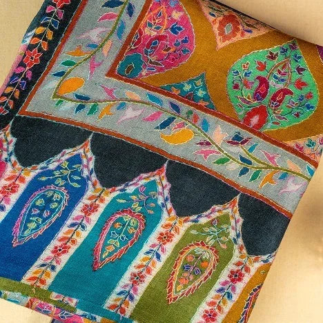 Shawl for Women – Extra Fine Wool Kalamkari Design | The Amritsar Store - The Amritsar Store