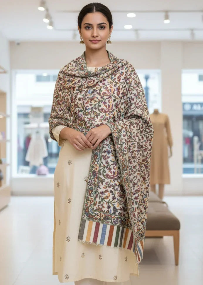 The Amritsar Store Womens Elegant Multicolor Floral Paisley Shawl - The Amritsar Store