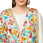 Multicolor Mirror Work & Gotta Patti Phulkari Dupatta By The Amritsar Store - The Amritsar Store