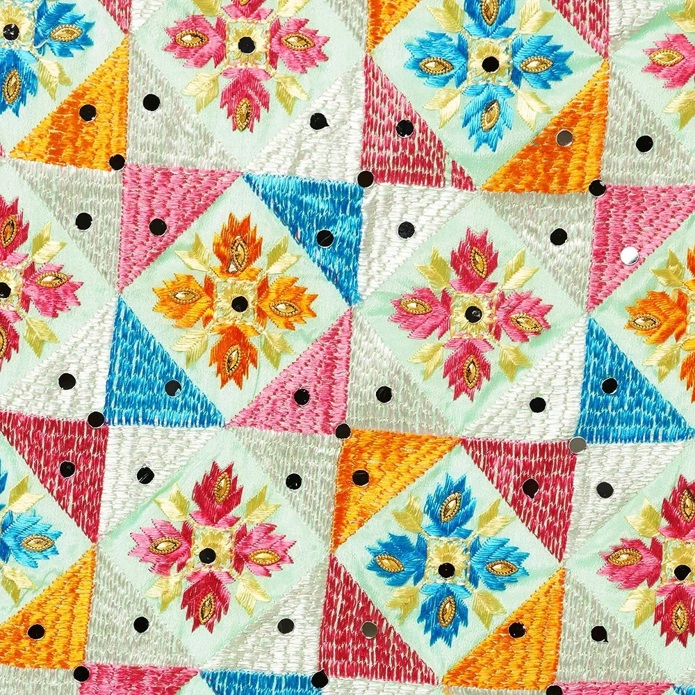 Multicolor Mirror Work & Gotta Patti Phulkari Dupatta By The Amritsar Store - The Amritsar Store
