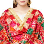 Zig Zag Multicolored Gotta Patti Phulkari Dupatta By The Amritsar Store - The Amritsar Store