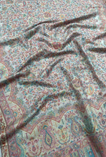 "The Amritsar Store Pastel Jaal Fine Wool stole with Multitone Paisley and Floral Weave"