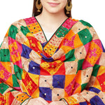 Ghungru Multicolor Mirror Work Phulkari Dupatta By The Amritsar Store - The Amritsar Store