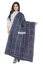 Navy Blue Phulkari Dupatta | Hand Embroidered Punjabi Dupatta Phulkari