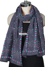 Navy Blue Phulkari Dupatta | Hand Embroidered Punjabi Dupatta Phulkari