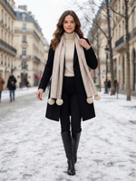 Neutral Check Wool Scarf – Soft Winter Scarf for Men & Women | The Amritsar Store - The Amritsar Store