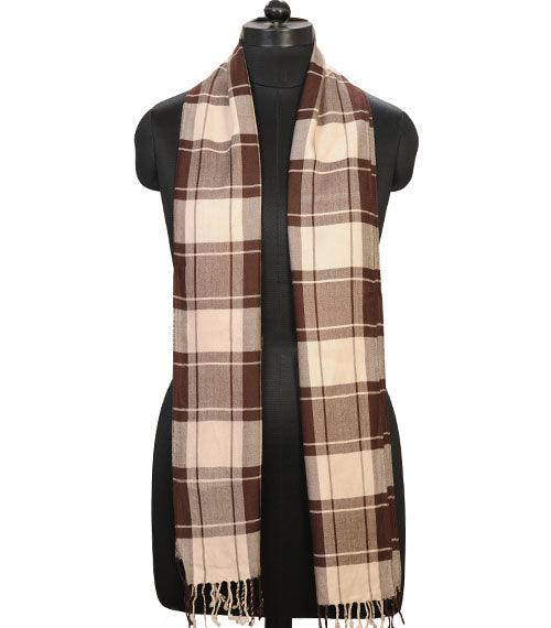 Check Republic - Cream n Brown Men's Muffler - The Amritsar Store