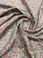 Women's Stole – Pastel Jaal Weave with Multitone Paisley & Floral Motifs | The Amritsar Store - The Amritsar Store