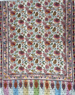 Women's Kalamkari Stole – Multicolor with Pastel Paisley Border | The Amritsar Store - The Amritsar Store