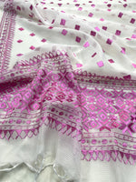 Phulkari Dupatta – Hand Embroidered Off White Dupatta for Women | The Amritsar Store - The Amritsar Store