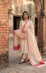 Phulkari Dupatta – Hand Embroidered White Dupatta for Women | The Amritsar Store - The Amritsar Store