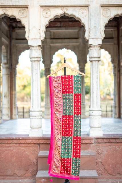 Phulkari Dupatta For Wedding Amritsar Handmade Embroidery Traditional Colorful Dupatta With Tassels Mangeta Color 2.15 Mtr x 1.00 Mtr - The Amritsar Store