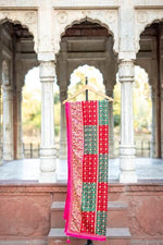 Phulkari Dupatta For Wedding Amritsar Handmade Embroidery Traditional Colorful Dupatta With Tassels Mangeta Color 2.15 Mtr x 1.00 Mtr - The Amritsar Store