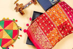 Phulkari Dupatta For Wedding Amritsar Handmade Embroidery Traditional Colorful Dupatta With Tassels Mangeta Color 2.15 Mtr x 1.00 Mtr - The Amritsar Store
