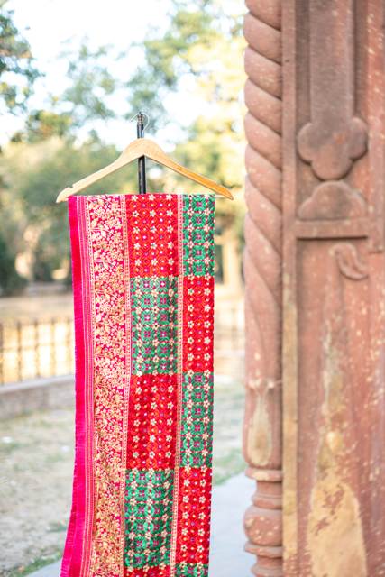 Phulkari Dupatta For Wedding Amritsar Handmade Embroidery Traditional Colorful Dupatta With Tassels Mangeta Color 2.15 Mtr x 1.00 Mtr - The Amritsar Store