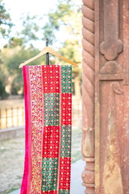 Phulkari Dupatta For Wedding Amritsar Handmade Embroidery Traditional Colorful Dupatta With Tassels Mangeta Color 2.15 Mtr x 1.00 Mtr - The Amritsar Store