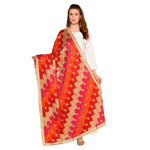 Handmade Full Jaal Heavy Embroidery Thread and Mirror Work Phulkari Dupatta By The Amritsar Store - The Amritsar Store