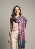 The Amritsar Store, Multicolor Bamboo Silk Scarf, Soft & Fine Quality with Check Pattern All Season - The Amritsar Store