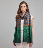The Amritsar Store ,Multicolor Bamboo Silk Scarf, Soft & Fine Quality with Stripes Pattern - The Amritsar Store