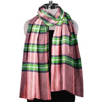 Women Scarf, Multicolor Bamboo Silk Scarf, Soft & Fine Quality with Check Pattern All Season Stole Size 2.00 x 0.70 Mtr Weight 120 Grams - The Amritsar Store
