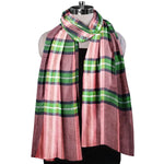 The Amritsar Store , Multicolor Bamboo Silk Scarf, Soft & Fine Quality with Check Pattern All Season - The Amritsar Store