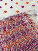 Phulkari Dupatta – Hand Embroidered White Dupatta for Women | The Amritsar Store - The Amritsar Store