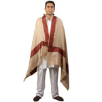 Meditation Shawl With Four Side Kashmiri Needle Embroidery, Light Weight Shawl, Soft Wool Shawl, Pashmina Shawl, Large Blanket Shawl .Unisex - The Amritsar Store