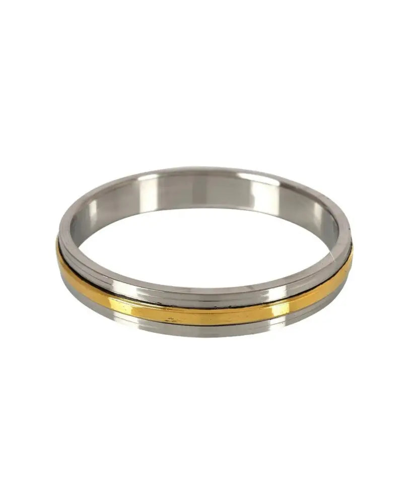 Punjabi men’s heavy 8mm Kada in stainless steel and brass by The Amritsar Store, thick traditional Sikh bangle for daily wear