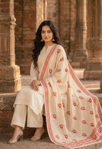 Hand embroidered Phulkari dupatta ethnic wrap by The Amritsar Store, traditional Punjabi embroidered dupatta with artisanal detailing