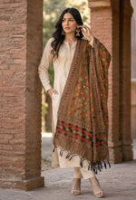 Phulkari Dupatta – Hand Embroidered Brown Dupatta for Women | The Amritsar Store - The Amritsar Store